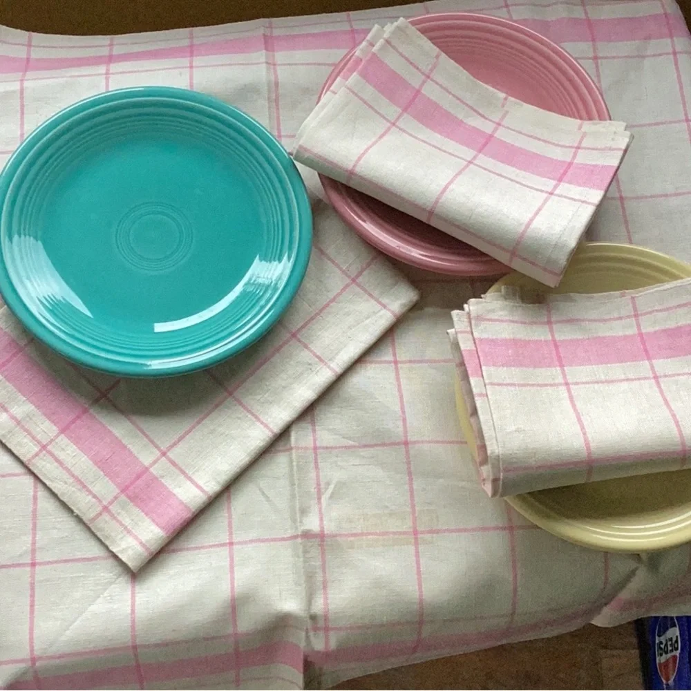🌼 DOGWOOD Vintage 50's/60's MCM Floral Tablecloth Square 48” GORGEOUS VNPLVC 🌼